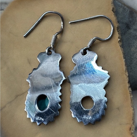 Malachite Sterling Silver Drop Earrings - Picture 3 of 11